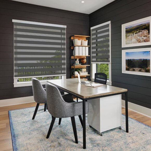 NEW Zoksun Cordless Zebra Roller Shades Sheer Privacy Light Control Blind Window - Picture 1 of 12